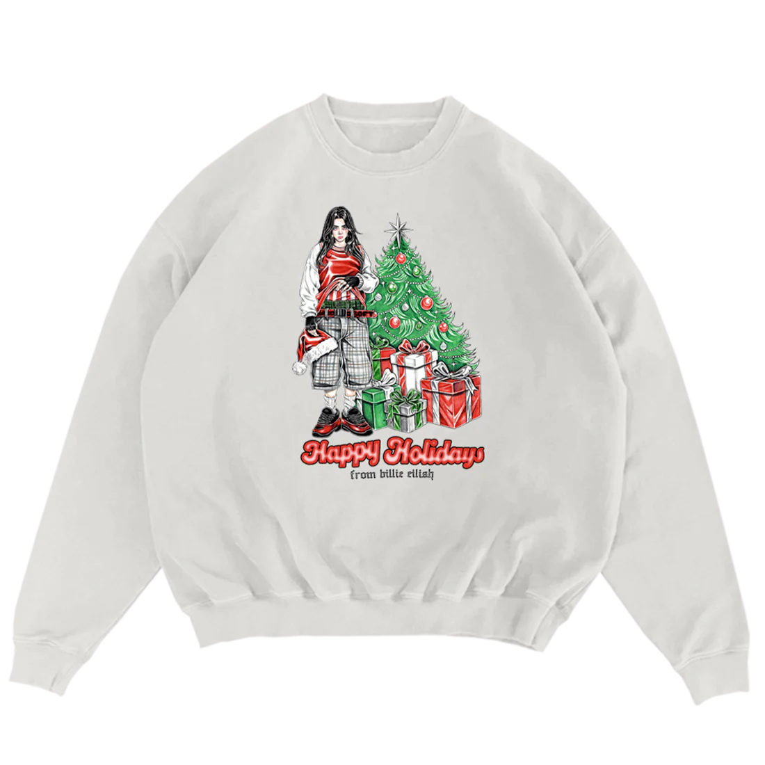 HAPPY HOLIDAYS CREWNECK BLANC