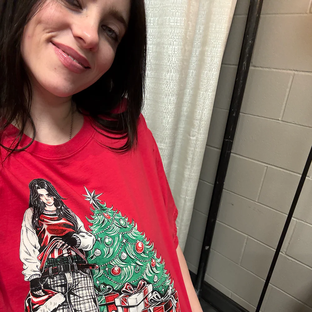 HAPPY HOLIDAYS TEE-SHIRT ROUGE - Image 4